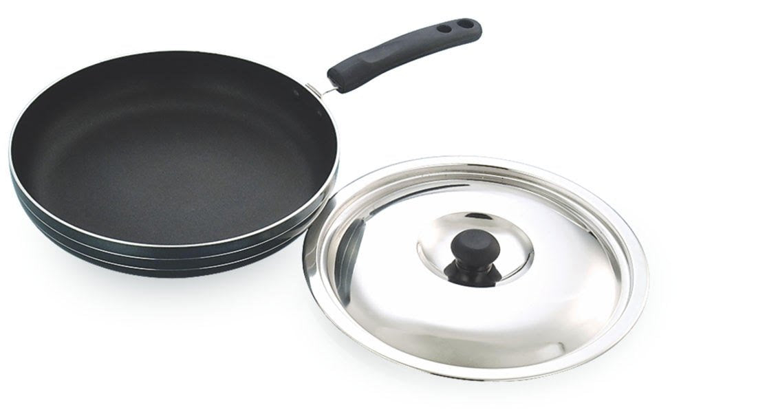 Coconut Fry Pan (Aluminium, NonStick  24Cm) With Ss Lid