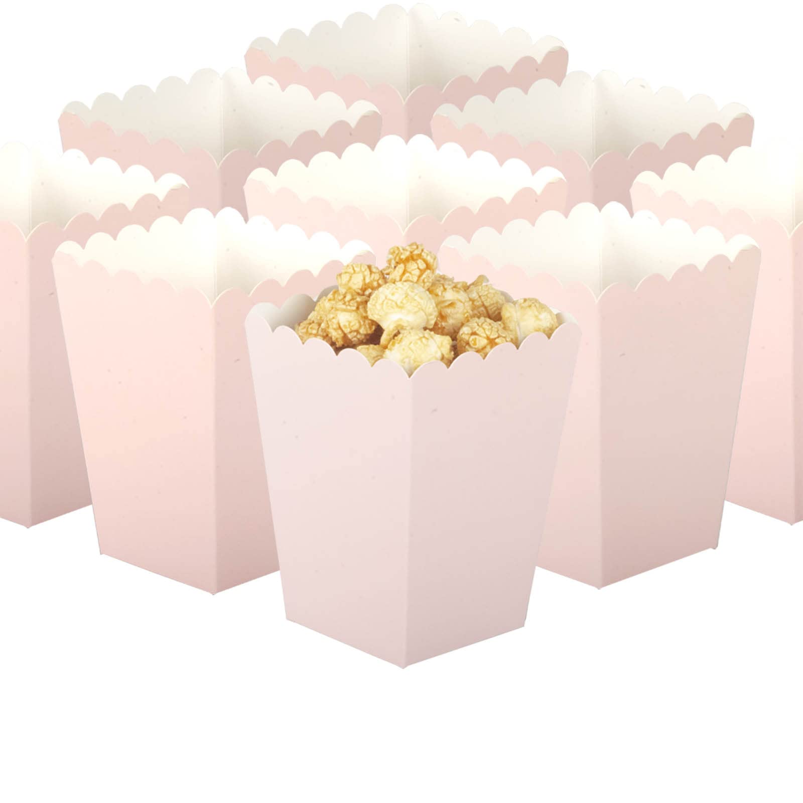 Woparty Light Pink Popcorn Boxes Set Of 36 Mini Paper Popcorn Favor Boxes,Open-Top Cardboard Popcorn Container For Party Supplie