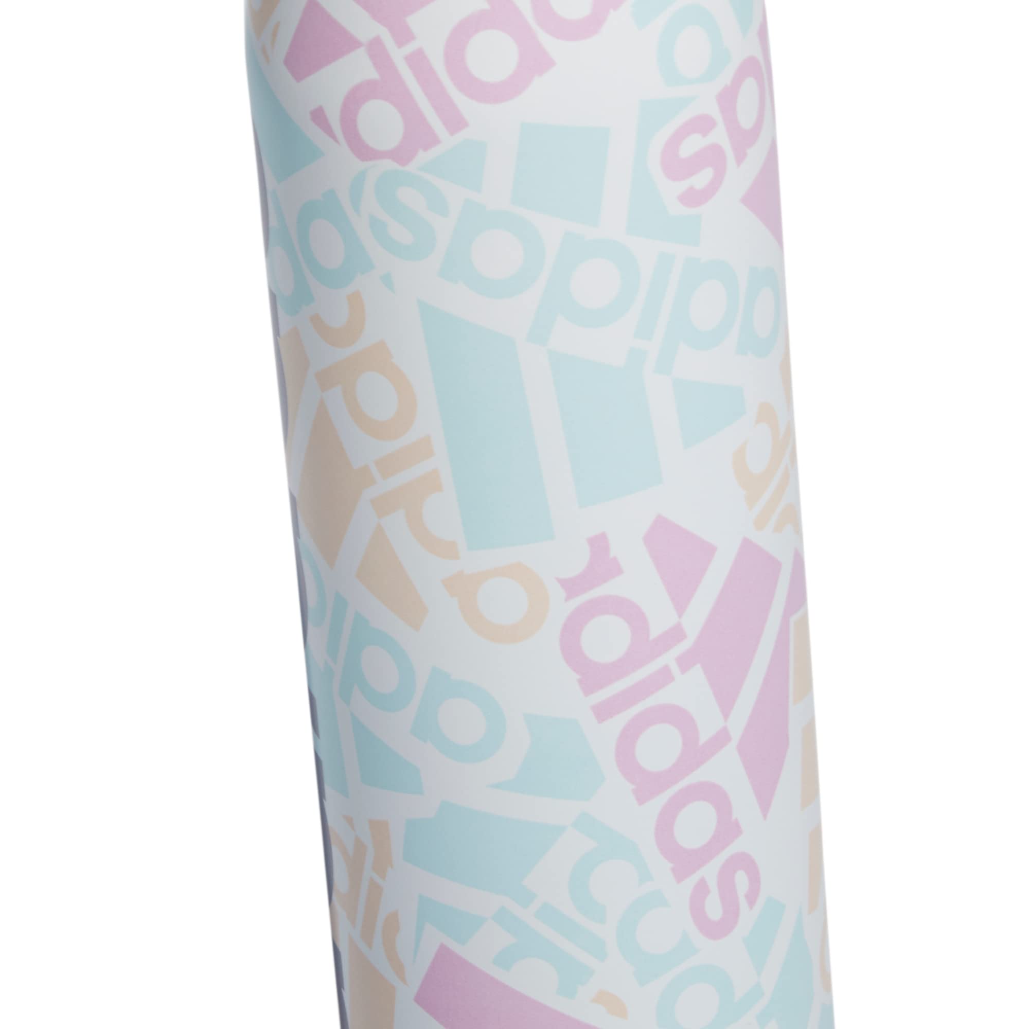 Adidas 600 Ml (20 Oz) Straw Top Metal Water Bottle, Hot/Cold Double-Walled Insulated 18/8 Stainless Steel, Adi Multi Collage/Alm