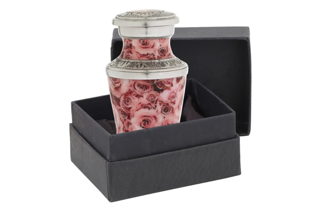 Bold & Divine Cremation Urns - Decorative Urns for Human Ashes, Female & Male, Pink Rose Keepsake-New Condition