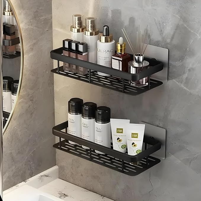 The Sr Brand Plastic SelfAdhesive Multipurpose Wall Mounted Shelves|SpaceSaving Storage Organizer Racks For And Accessories|St