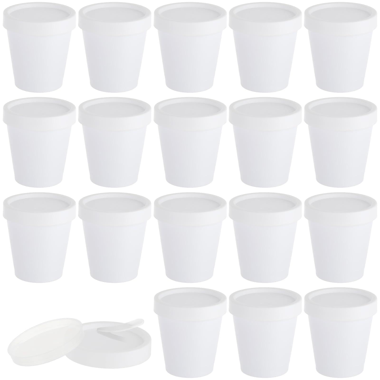 24 PCS Pot Jars with Lids Spoons for Homemade Lotion Cream, 7 oz Plastic Empty Containers with Insert, Sugar Scrub Containers Fa