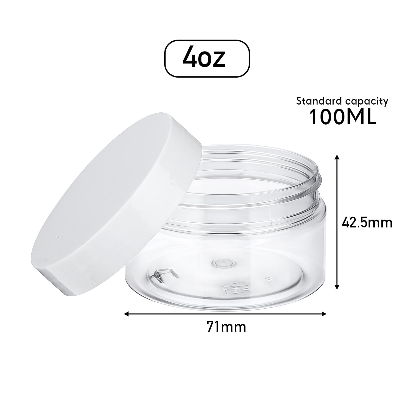 Satinior 24 Pieces Empty Clear Plastic Jars With Lids Round Storage Containers Wide-Mouth For Beauty Product Cosmetic Cream Loti
