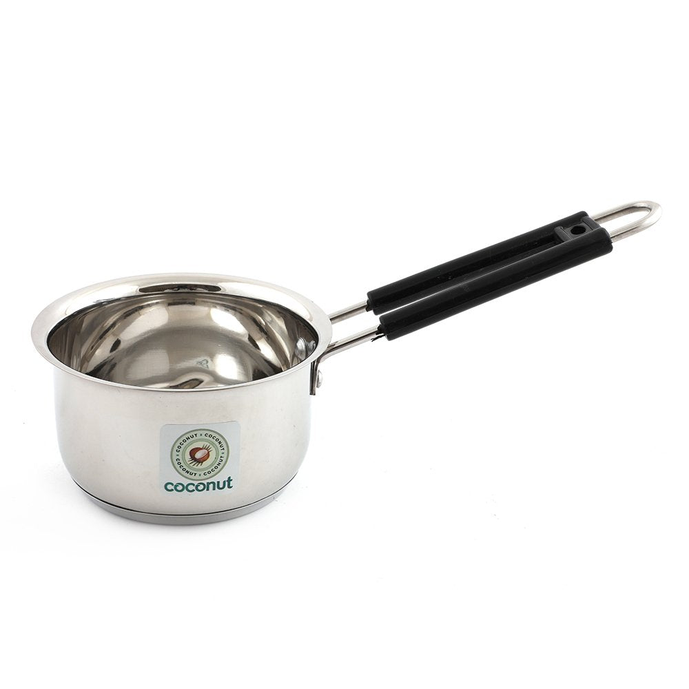 Coconut Stainless Steel  Mirror Finish Sauce Pan, Tea Pan, Milk Pan Heavy Guage | Induction And Gas Stove Friendly | RustResis