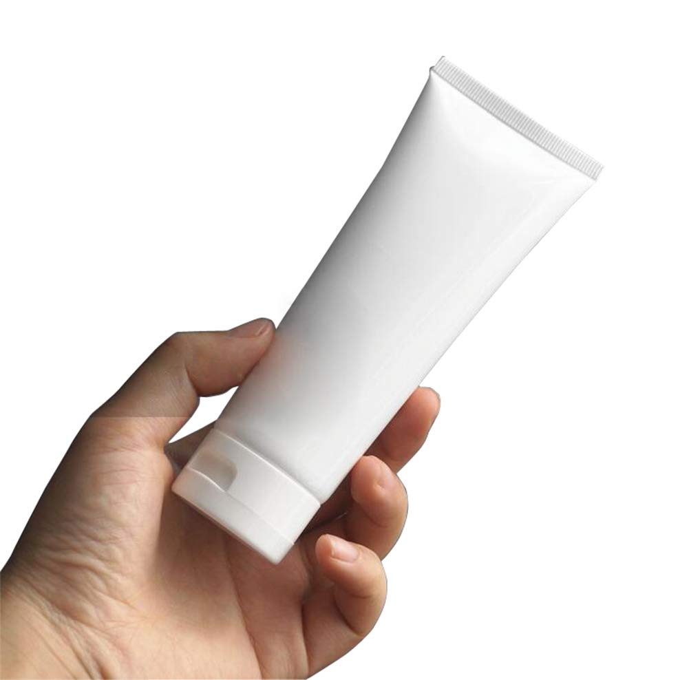 Upstore 20Pcs White Plastic Refill Cosmetic Soft Tubes Leakproof Makeup Travel Packing Vials Bottles With Flip Cover Sample Stor