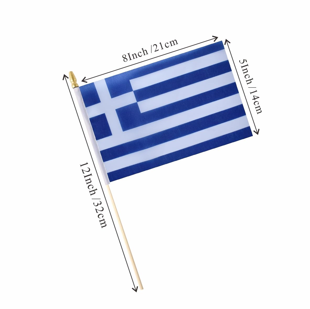 Ckexin 25Pack Small Greece Flag Handheld Mini Greek Flag On Stick 5X8 Inch