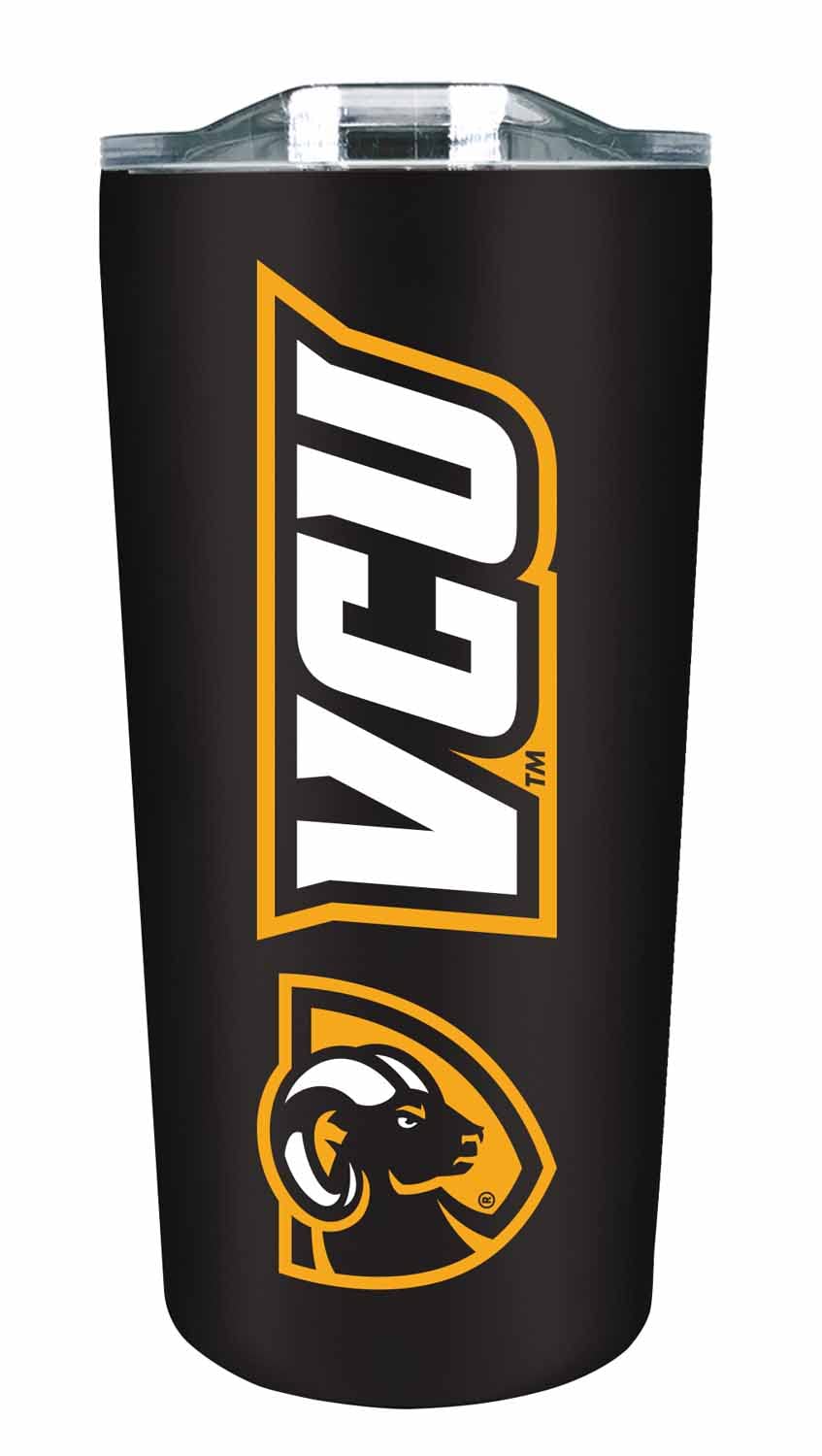 Campus Colors NCAA Stainless Steel Tumbler perfect for Gameday - 18 oz - Double Walled - Keeps Drinks Perfectly Insulated (VCU R