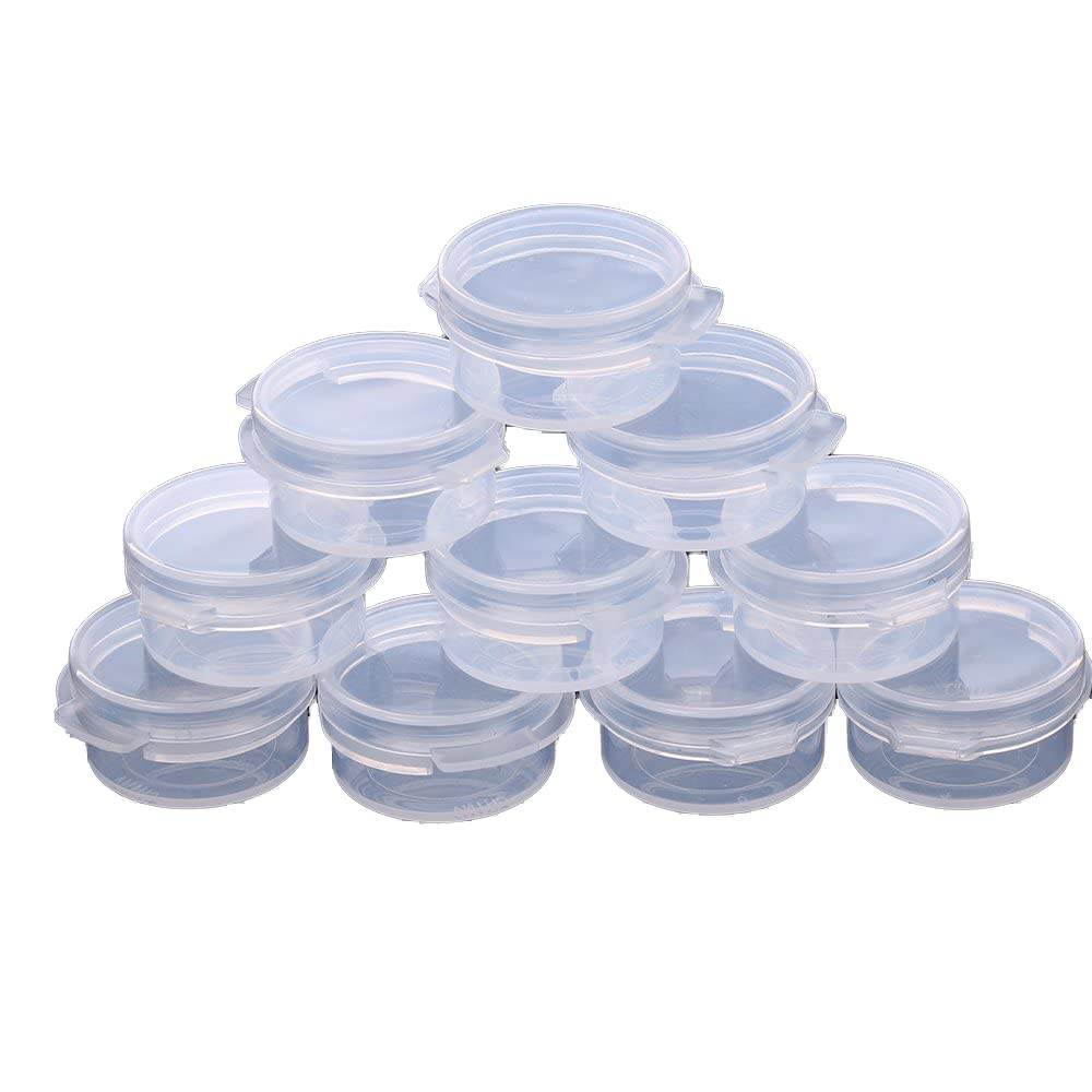 Eorta 50 Pcs Plastic Cosmetic Jar 5G Empty Clear Case With Snap Lids Portable Mini Storage Box Makeup Jar Sample Bottle Sealing