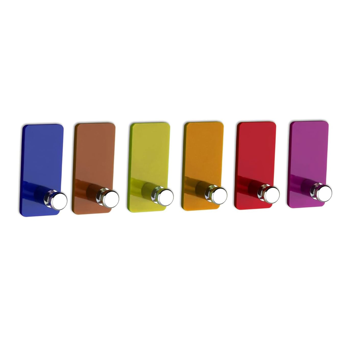 PSM HEAVEN IN HOME 101 Acrylic ABS Heavy Duty Adhesive Decorative Sticky Key Holder (H55 x W30 x D23 mm)  Pack of 6 (Rectangle