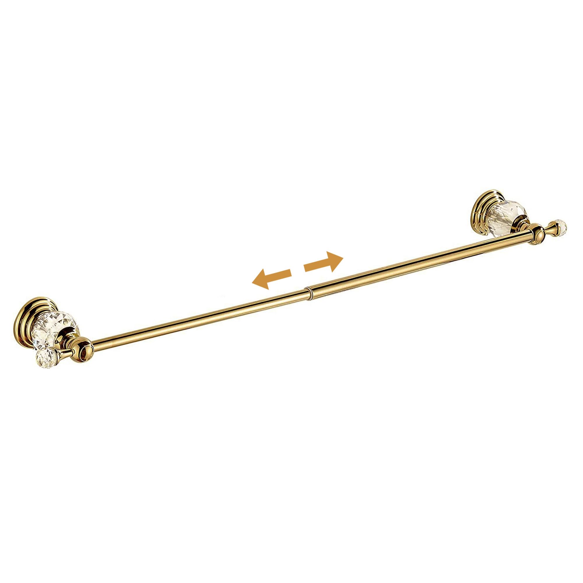 Golden Towel Rack,Adjustable Towel Holder Gold Crystal Bathroom Towel Bar