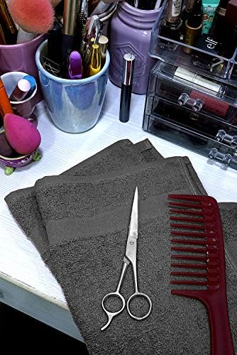 Salon Towels - 50 Pack Grey Hand Towels 100% Cotton Spa Towels - 16x27 inches Highly Absorbable Facial Towels Gym Towels Hair To