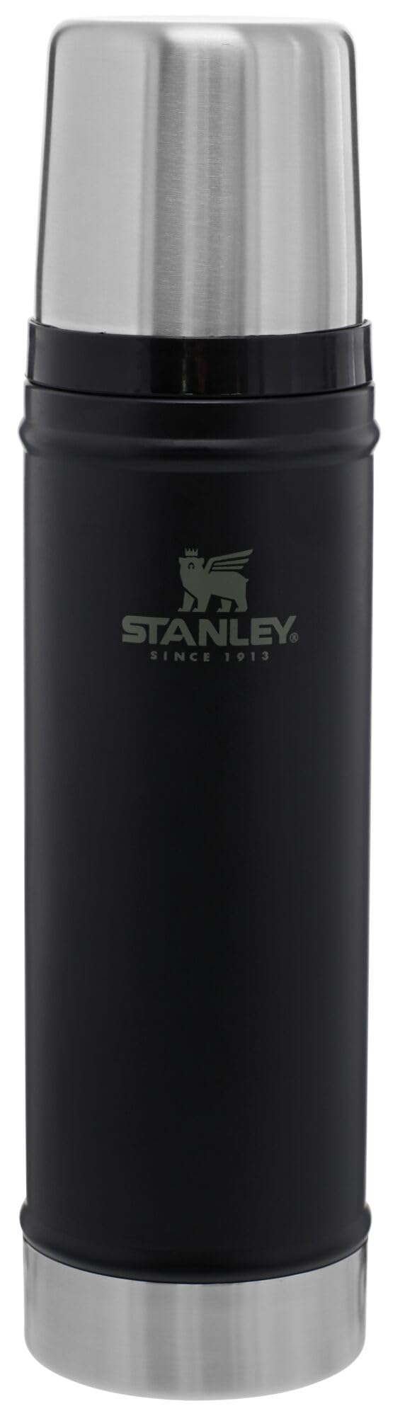 Stanley Classic Vacuum Insulated Wide Mouth Bottle - Matte Black - BPA-Free 18/8 Stainless Steel Thermos for Cold & Hot Beverage