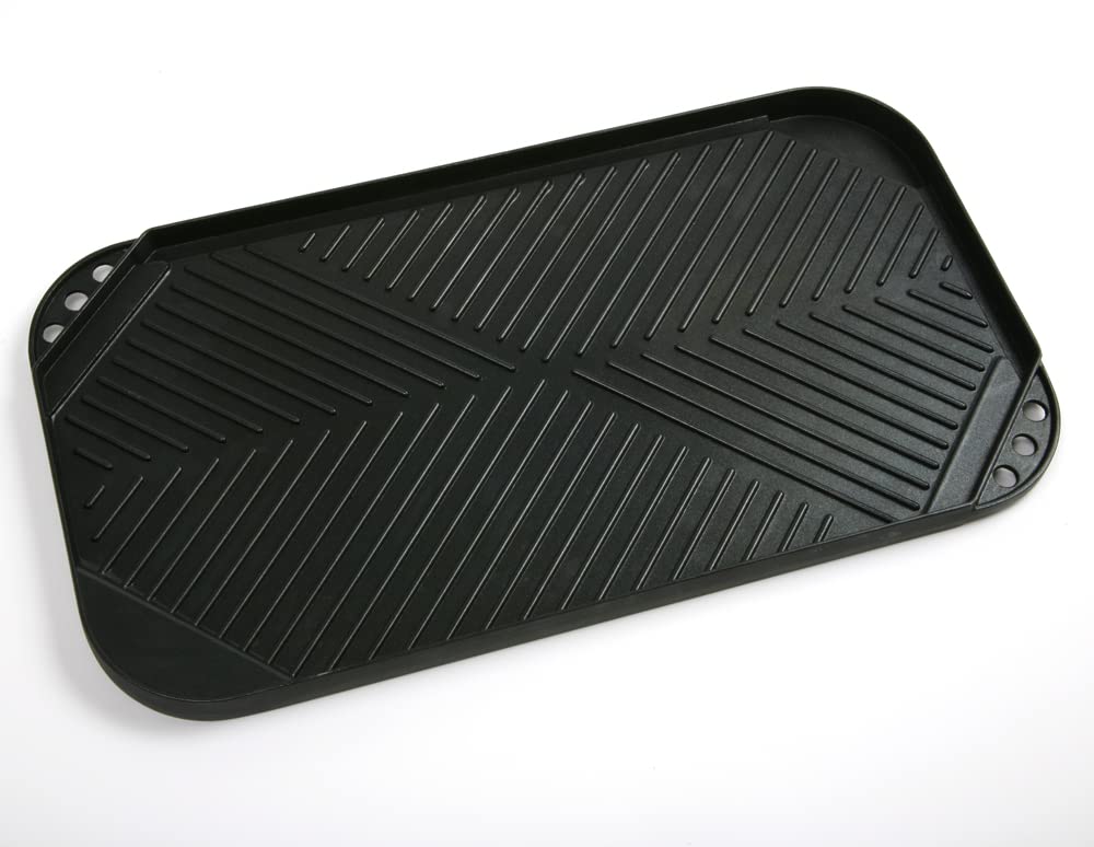 Norpro Nonstick Heavy Duty Double Burner Griddle, 19In/48Cm X 10.5In/26.5Cm X .75In/2Cm, Teflon Platinum