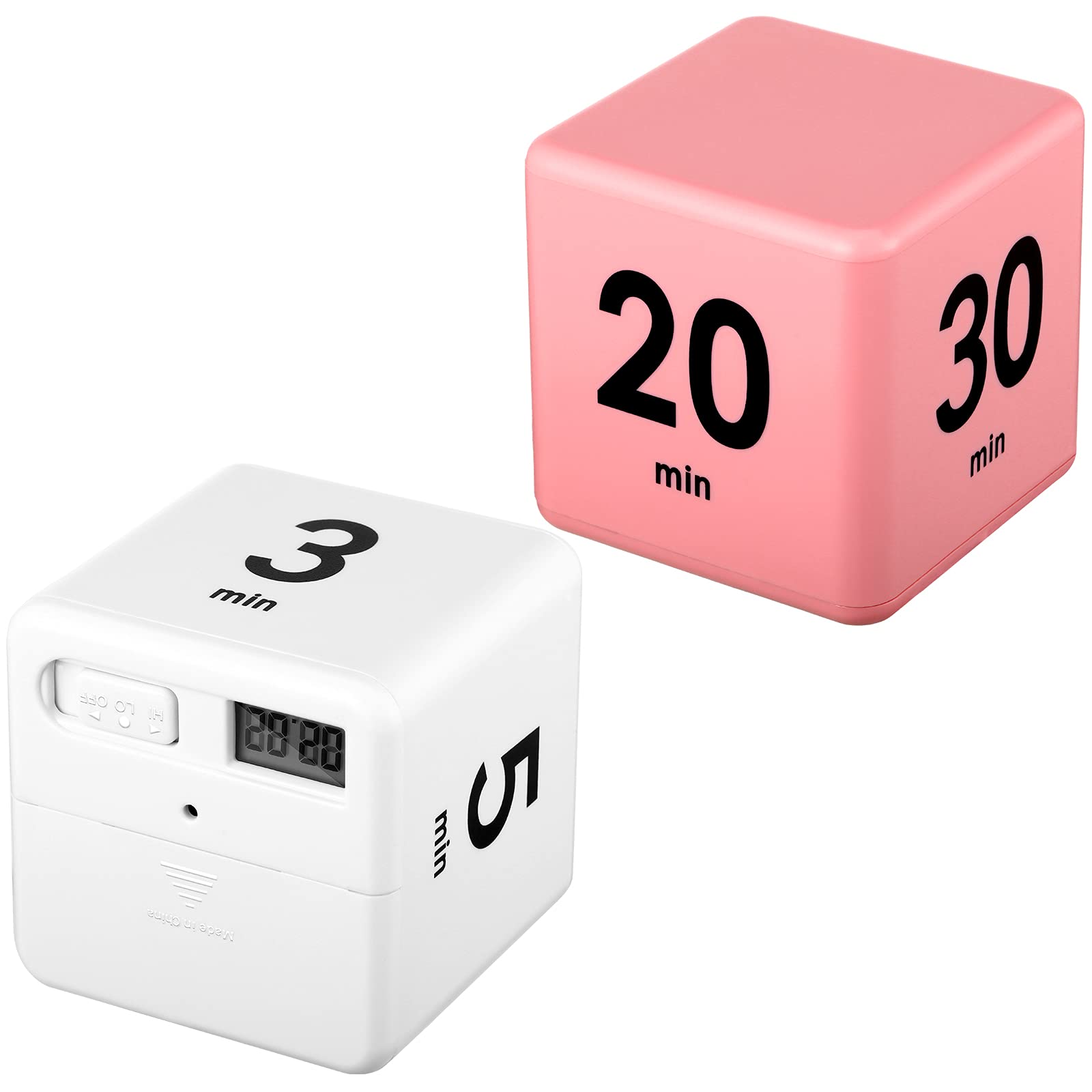 2 Pieces Cube Timers Gravity Sensor Flip Timer Kids Timer Workout Timer And Game Timer For Time Management, 1 3 5 10 Minutes And