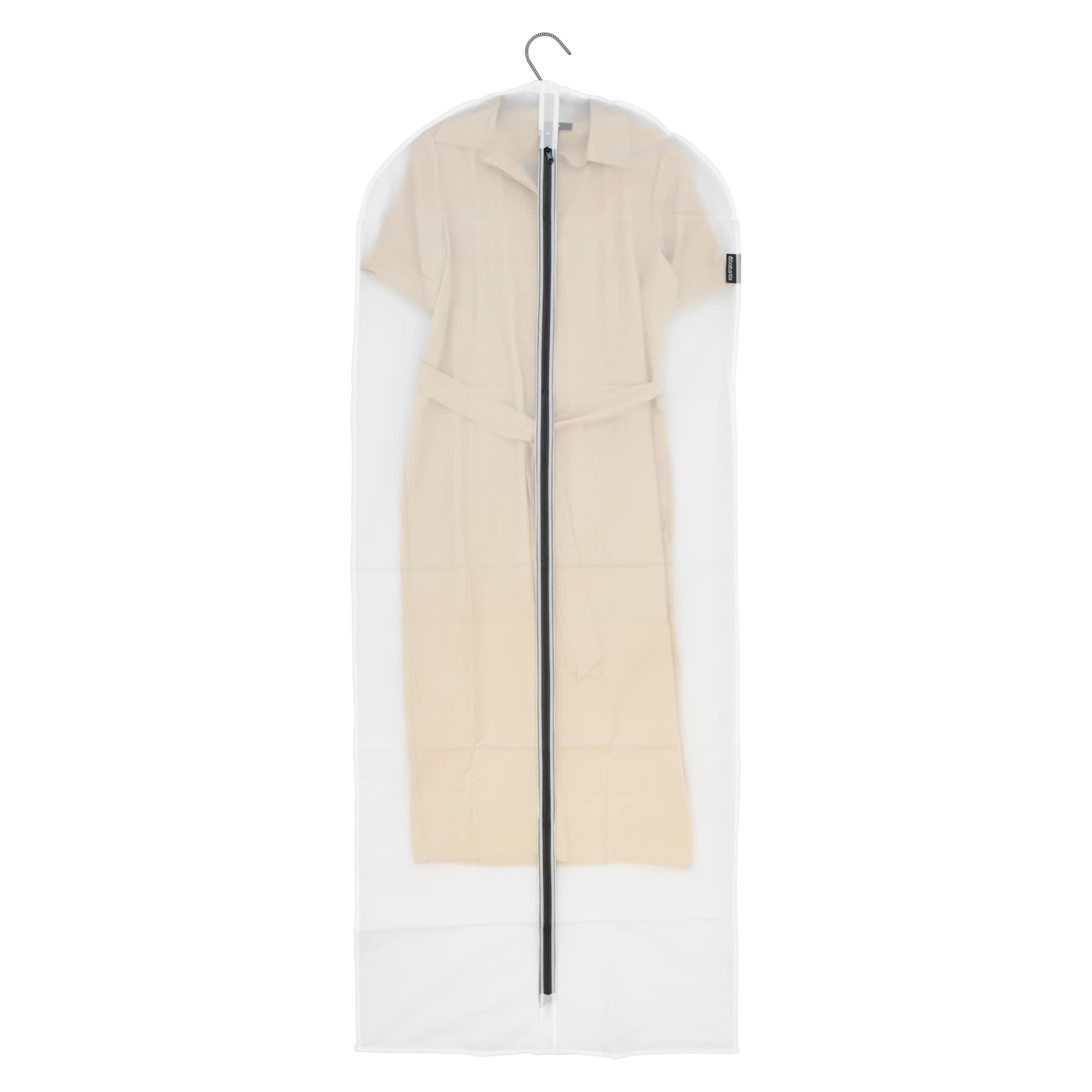 Brabantia 2 Pack X-Large Clear Hanging Clothes Protector Bags (White) Garment Covers For Closet Storage, Fits Long Coats Dresses