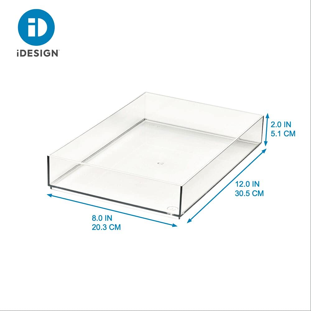 iDesign The Sarah Tanno Collection Plastic Cosmetic Drawer Organizer  8'' x 12'' x 2''  Clear