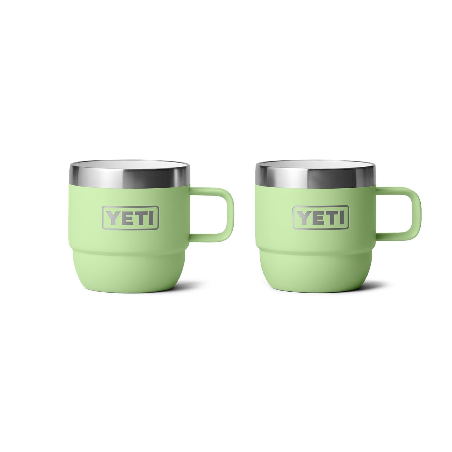 YETI Rambler 6 oz Stackable Mug, Stainless Steel, Vacuum Insulated Espresso/Coffee Mug, 2 Pack, Key Lime