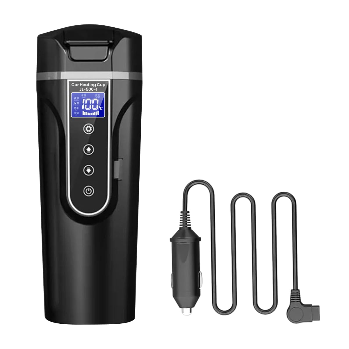 Hasthip  Car Electric Kettle 450Ml Electric Heating Water Cup For 12/24V Vehicle Lcd Digital Temperature Display Electric Water 