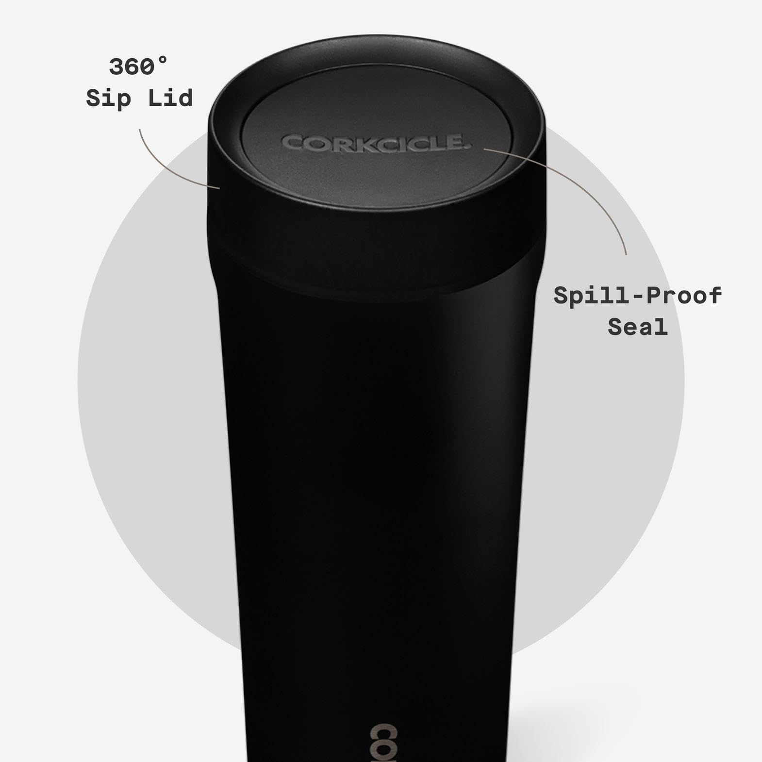 Corkcicle Commuter Cup Travel Mug - Insulated Coffee Mug with Lid - Keeps Drinks Cold 18 Hours - 360 Spill-Proof Sip Lid - Holid