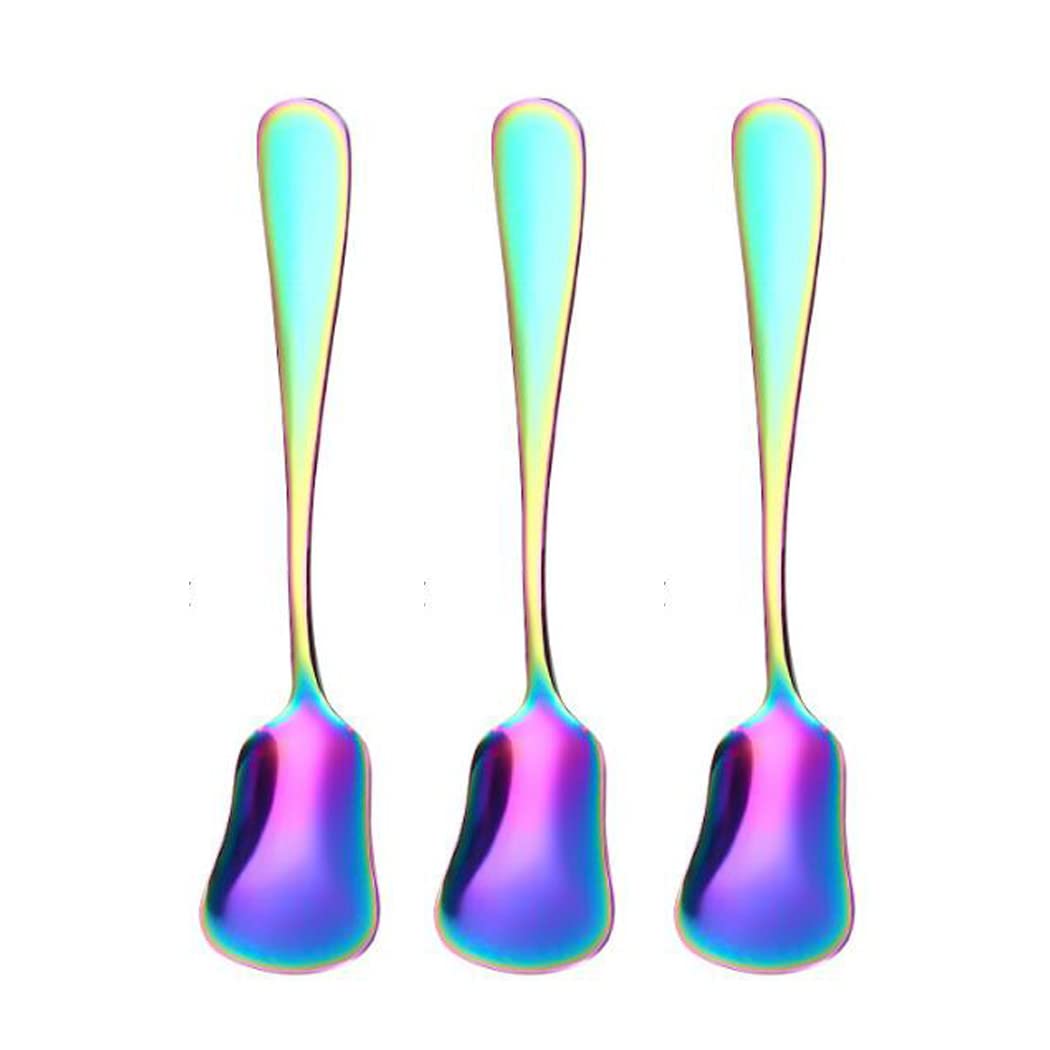 Hoshen 3Pcs Stainless Steel Ice Cream Scoop, 5.3 Inch Stainless Steel Tea Sugar Scoop, Espresso Stirring Scoop, Perfect For Cold