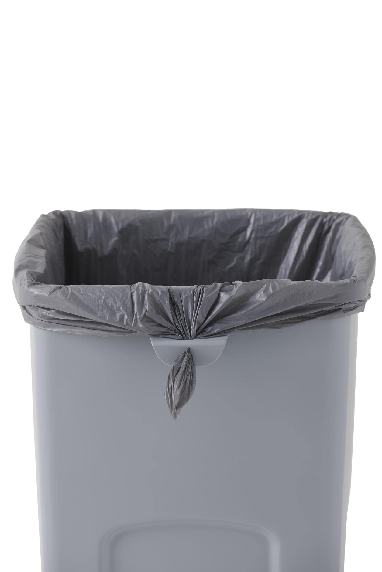 Rubbermaid Commercial Products Square Trash/Garbage Container With Untouchable Swing Top Lid, 23-Gallon, Perfect For Outdoor/Res