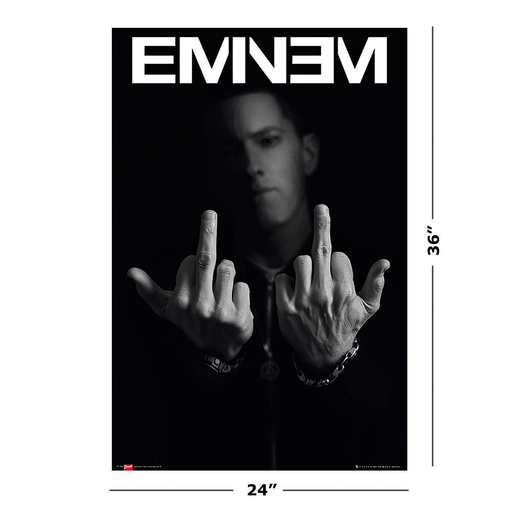 Poster Stop Online Eminem - Music/Personality Poster (Fingers/Flipping The Bird) (Size 24'' X 36'')