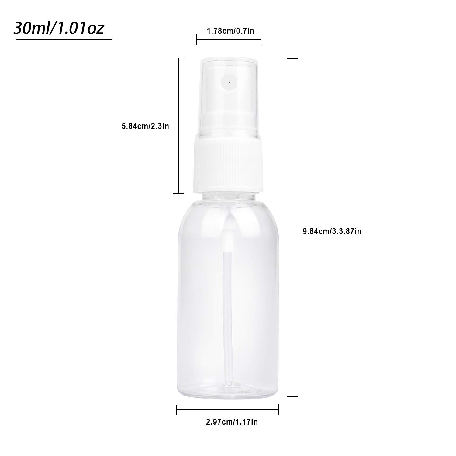 Trendbox 6 Pack Empty Transparent Plastic Fine Mist Spray Bottle 30 Ml (1 Oz)