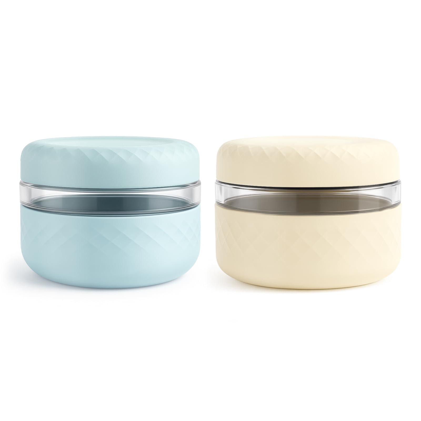 Cafezi 16 Oz Glass Lunch Bowl Container With Lid, Leak & Spill Proof, 2Pack