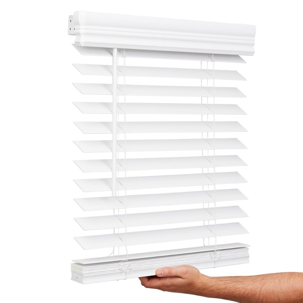 Lotus & Windoware Cordless, 2 Inch Faux Wood Blind, Window Blinds, Blinds & Shades, Blinds for Indoor Windows, Emobssed, 69 x 36