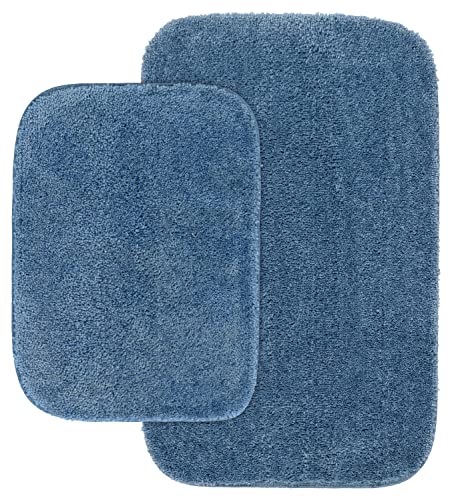 Garland Rug Traditional Bath Rug Set, 2-Piece Set, Basin Blue