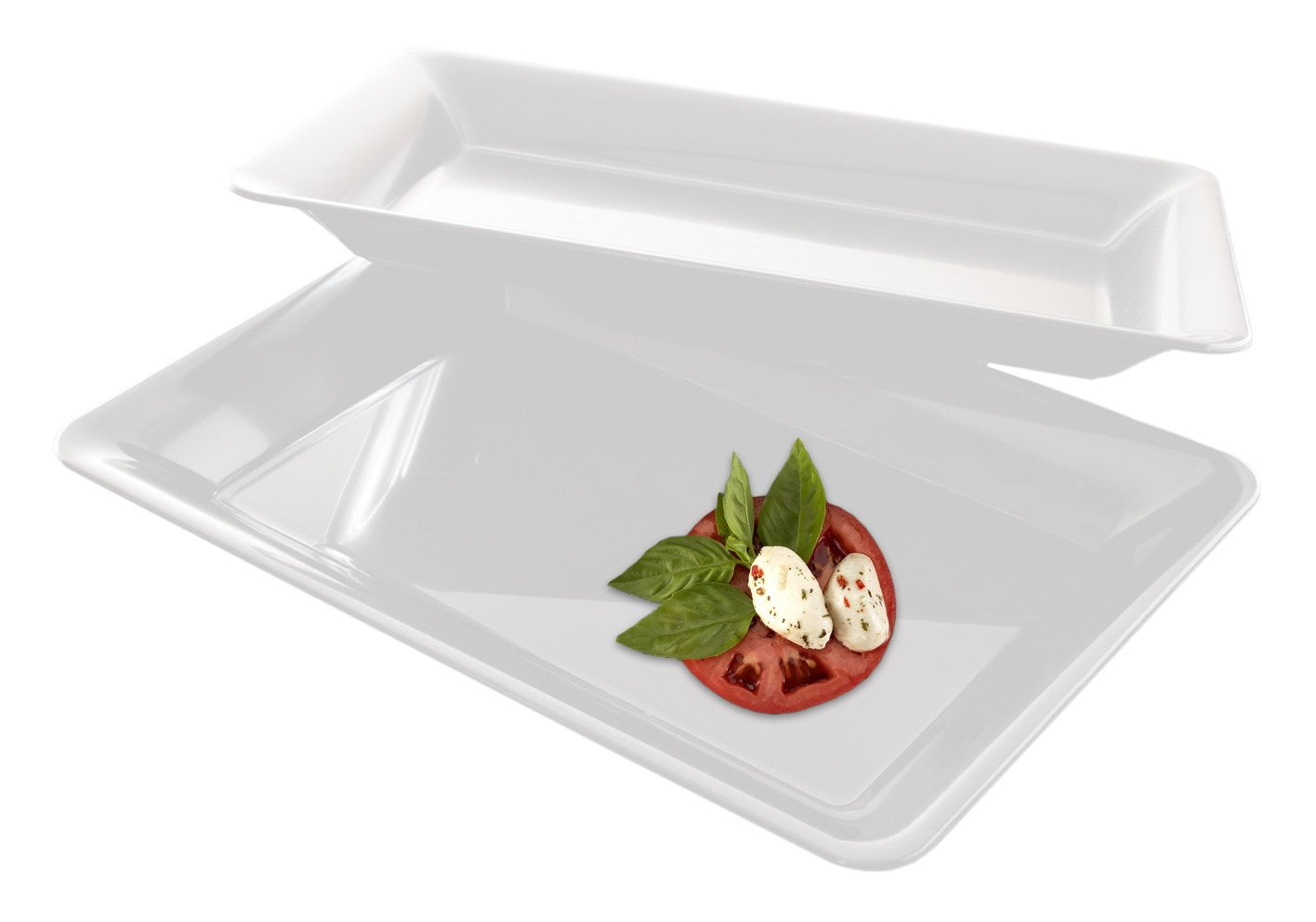 EMI Yoshi EMI-1014W Rectangle Plastic Serving Tray, 10 by 14-Inch, White, 25 Per Case