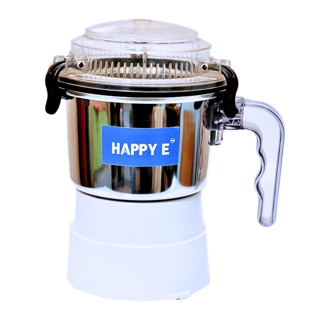 HAPPY E Stainless Steel Chutney Steel Jar Compatible with Sujatha Mixer Grinder 400ML(Silver, White)