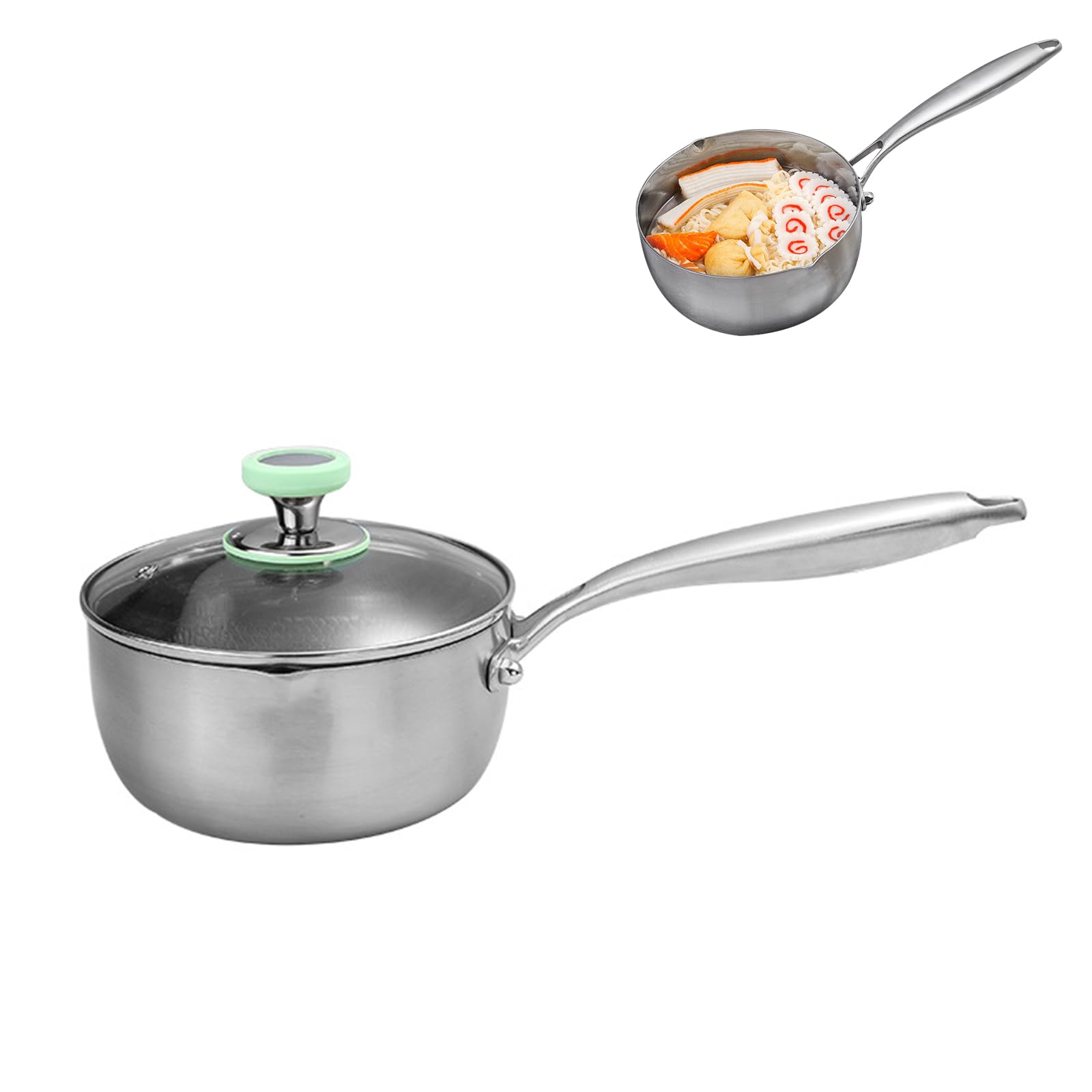 STEHEMO Titanium Pan Pot with Lid, NonStick Titanium Saucepan, 500F Heat Resistant, Fast & Even Heating, Nutri Pans for Cooking