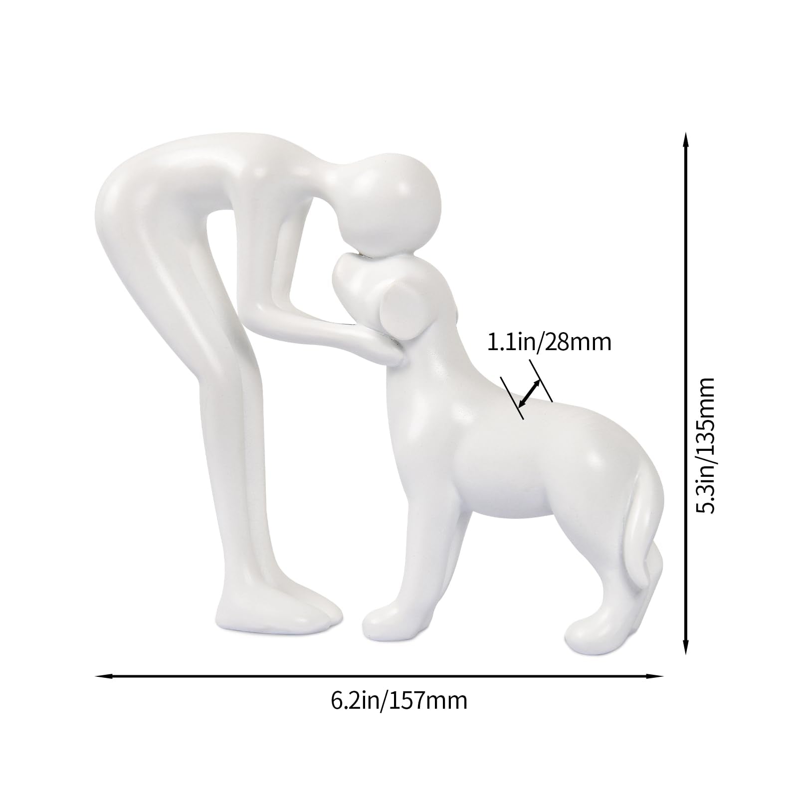 FriyGardcn Dog Sculpture Home Decor Cute Man and Dog Statue Decoration for Office?Living Room?Bedroom?Home