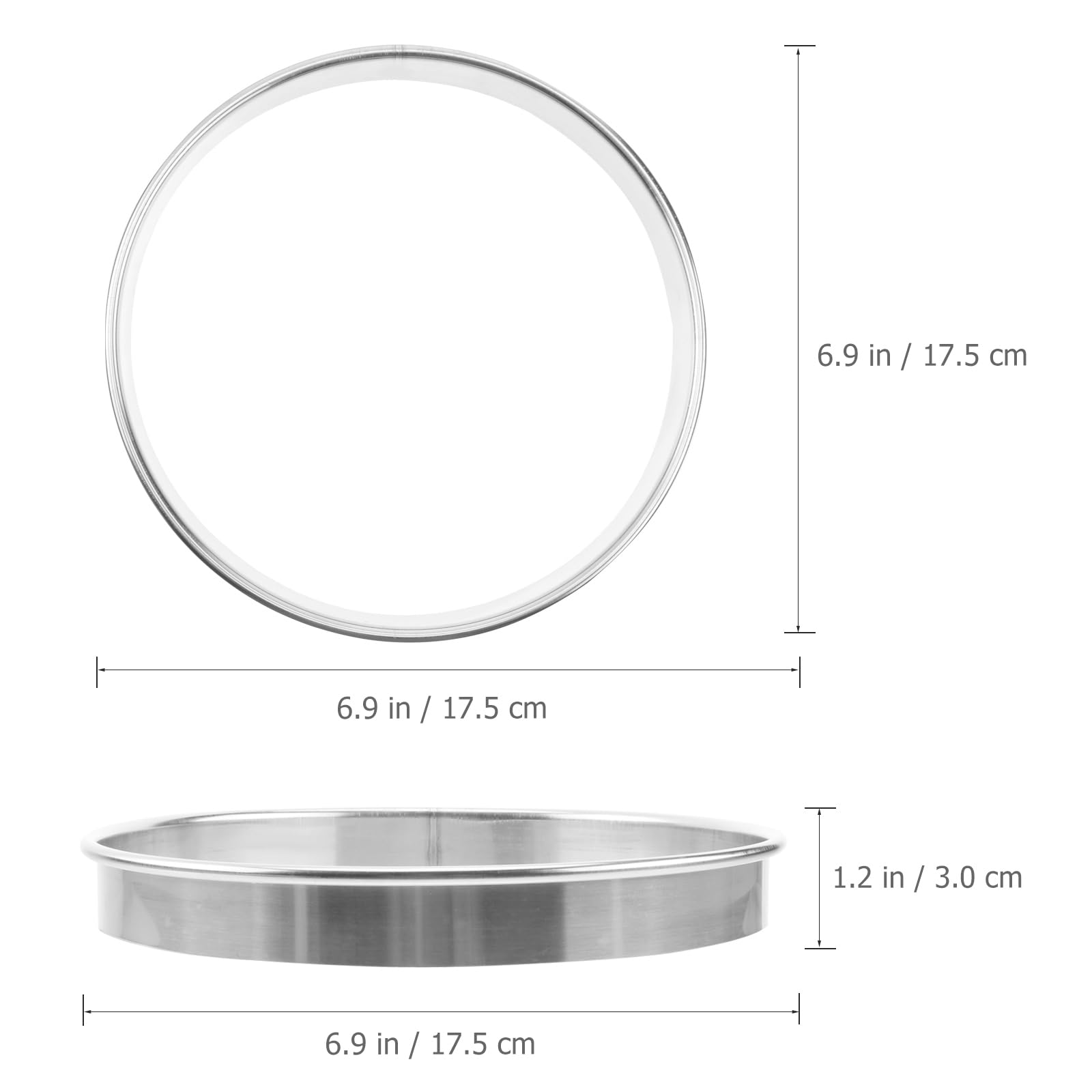 Bestonzon 7 Inch Cake Ring Stainless Pastry Rings Round Biscuit Cutter Stainless Steel Cake Ring Steel Tart Ring