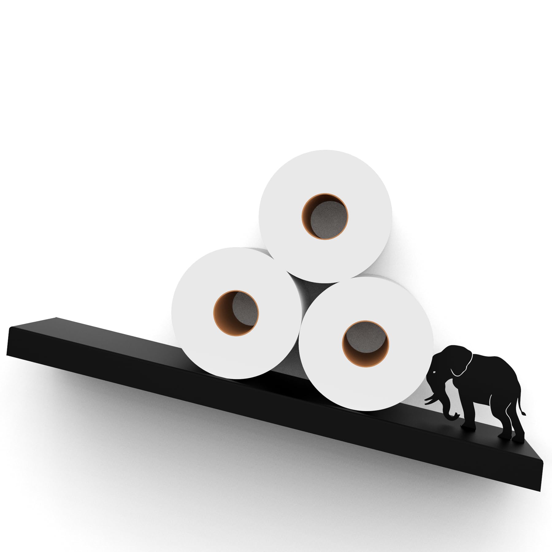 Artori Floating Toilet Paper Shelf Storage - Bathroom Wall Decorations, Tilted Wall Toilet Paper Holder, Mounted Toilet Decor Or