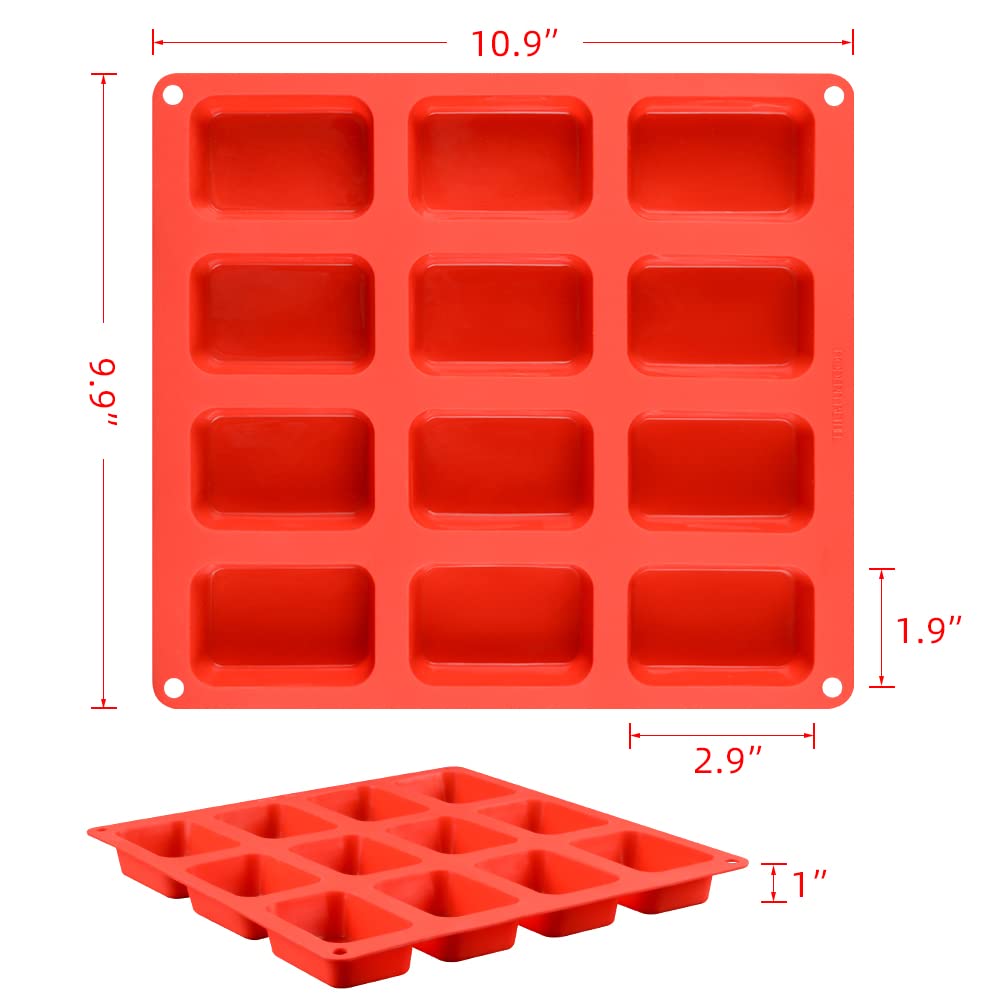 Silicone Mini Loaf Pan, Mini Bread Pan Brownie Pan, 12 Cavities Nonstick Food Grade For Baking Mini Bread, Brownie, Cornbread, C