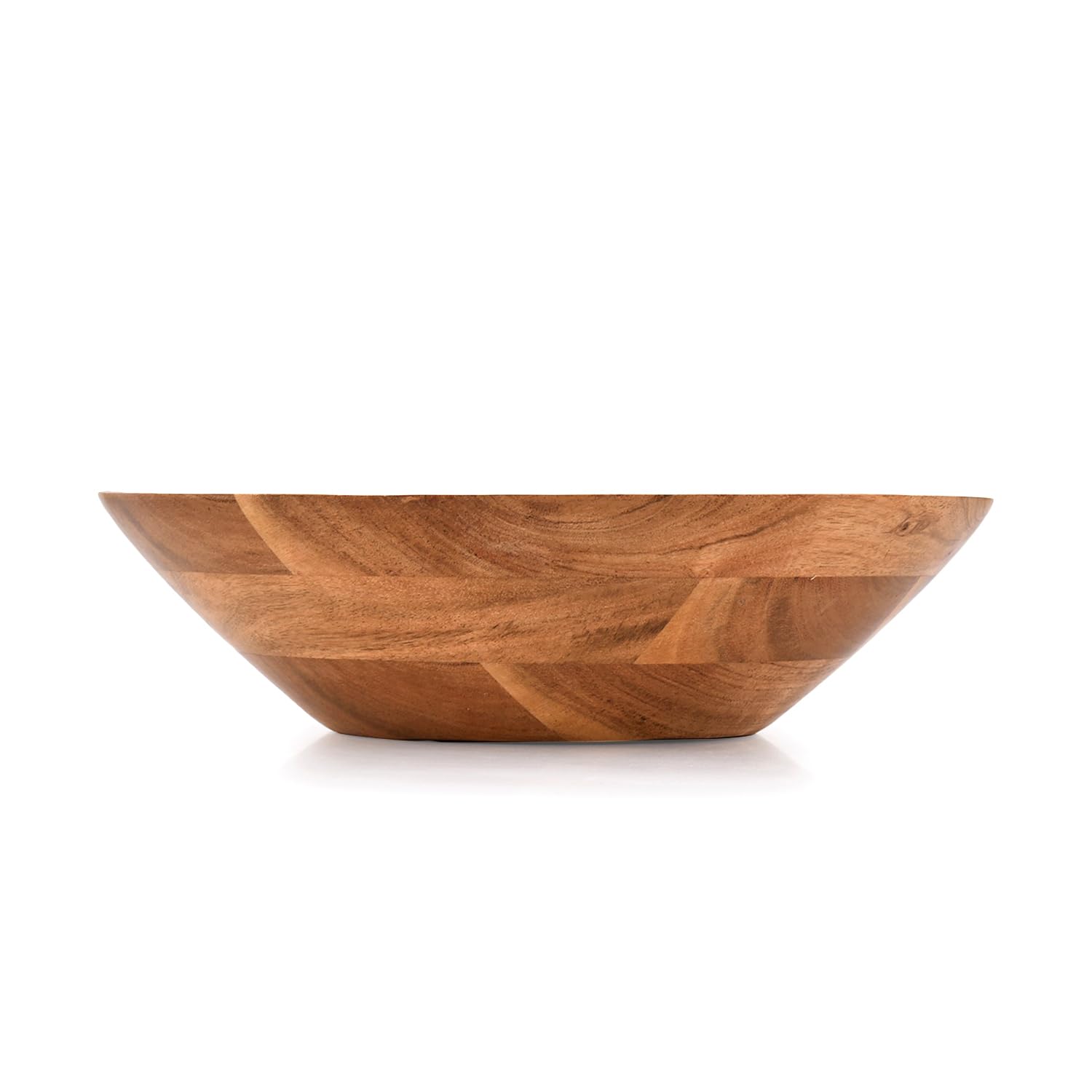 Samhita Acacia Wood Serving Bowl, Fruit Bowl, Friendly And Perfect For Salad, Vegetables And Fruit,Single Salad Bowl (10'' X 10'