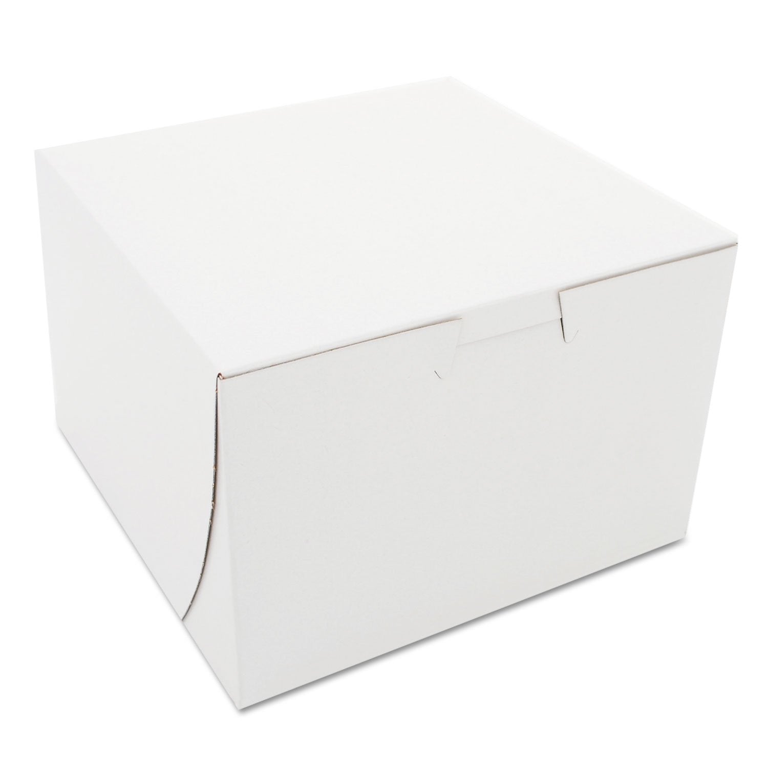 Southern Champion Tray 0909 Premium Clay Coated Kraft Paperboard White Non-Window Lock Corner Bakery Box, 6 Length X 6 Width