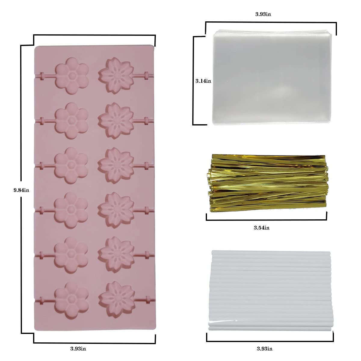 Hlcm Silicone Flower Lollipop Mold - Chocolate Lollipop Mold Can Be Used To Make A Variety Of Handmade Candies Such As Chocolate