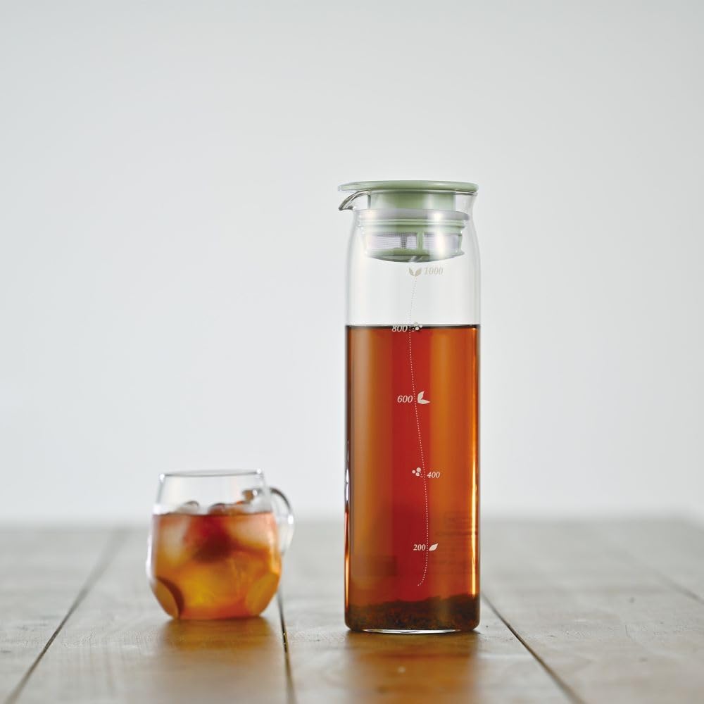 Hario Mizudashi Cold Brew Tea Bottle, 1000Ml Smoky Green