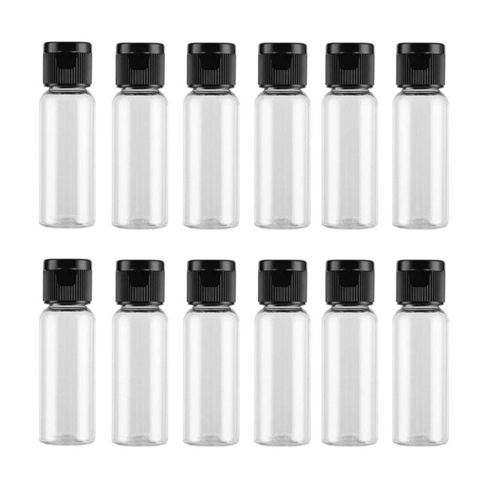 12 Pack Plastic Travel Bottle With Flip Lid Empty Container Jar For Sample Emollient Shower Gel Emulsion Cosmetic Water Size 20M