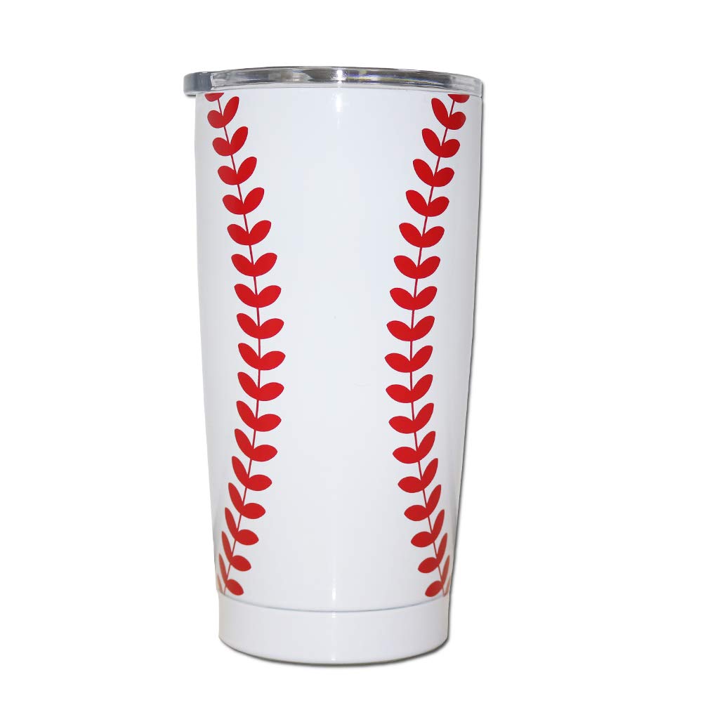 Jiu Hong Chao Baseball Tumbler Cup 20Oz Sports Travel Coffee Mug With Lid Insulated Water Cup Stainless Steel Tumblers Baseball