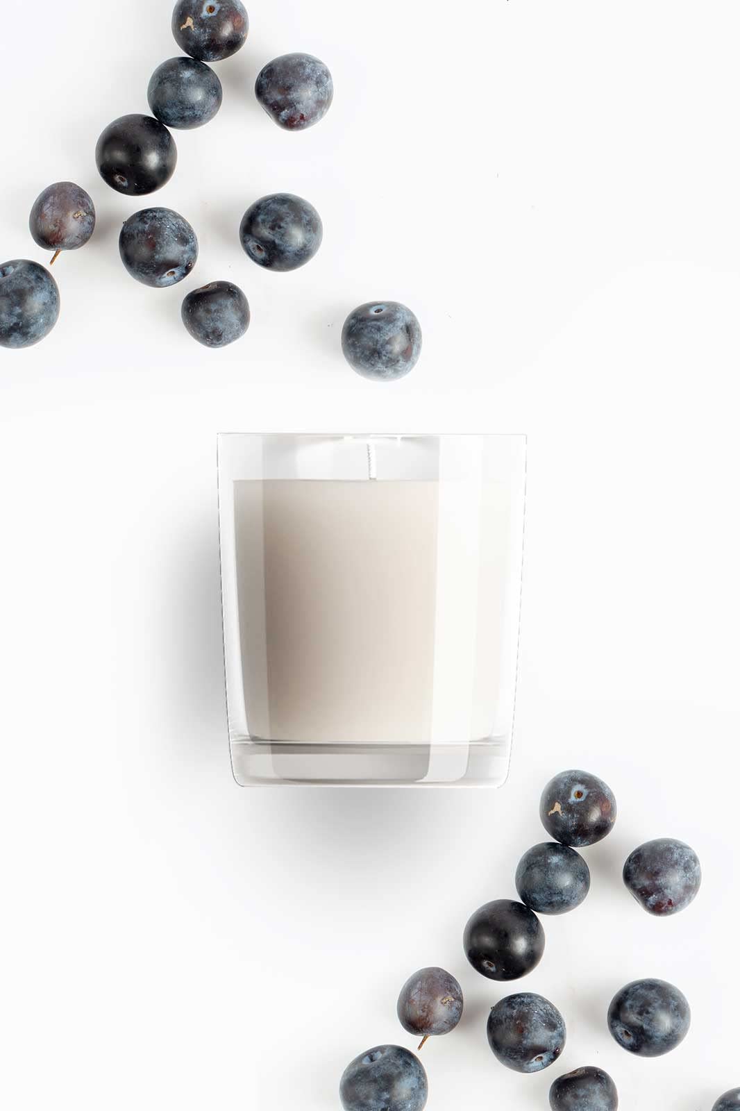 House of Aroma Blueberry Scented Glass Candle Made of Beeswax, Paraffin Wax & Aromatic Oils, Burns Up to 10-12 Hours| Fragrance
