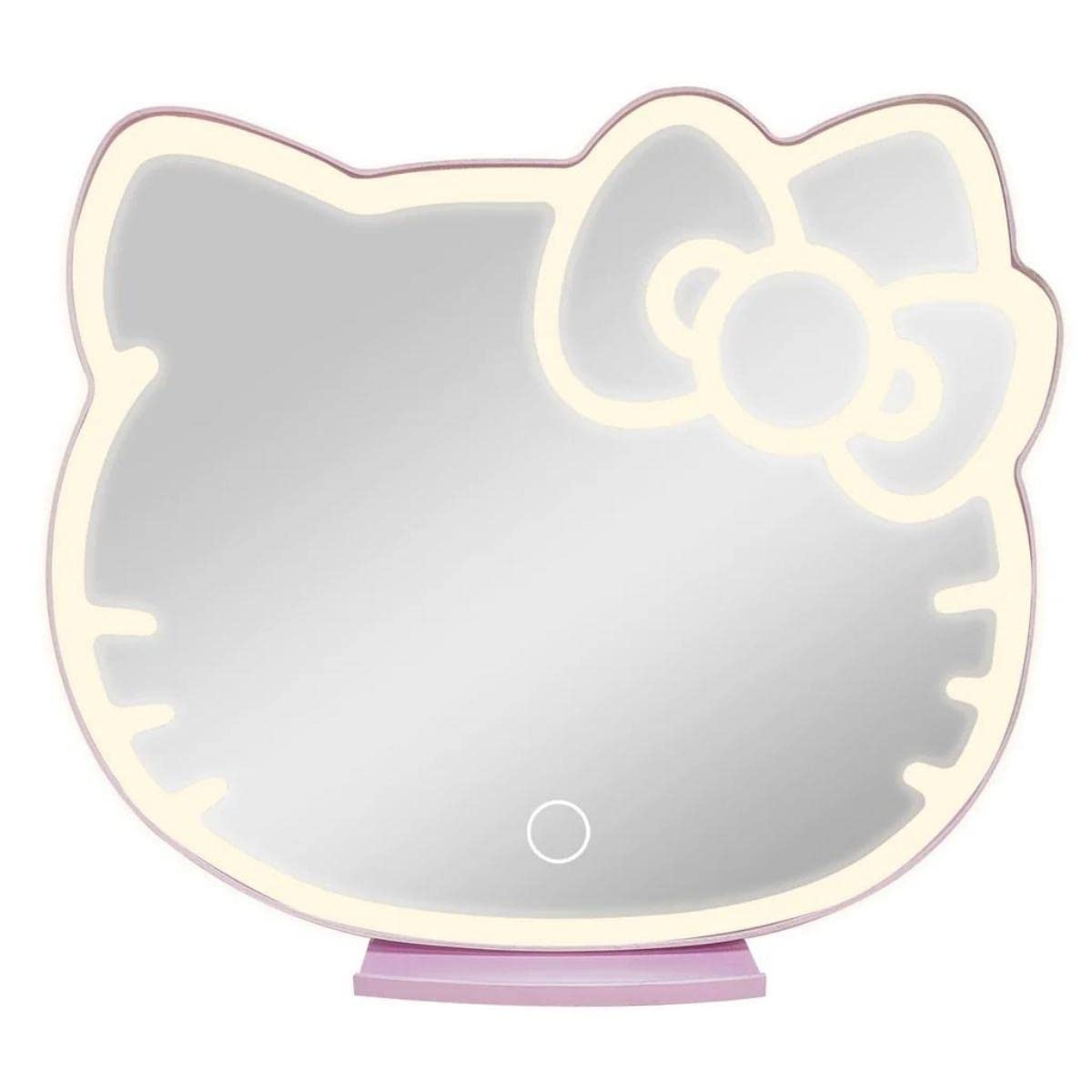 Impressions Vanity Supercute Hello Kitty Tabletop Desk Mirror With Lights And Touch Sensor Switch, Adjustable Tri Tone Led Light