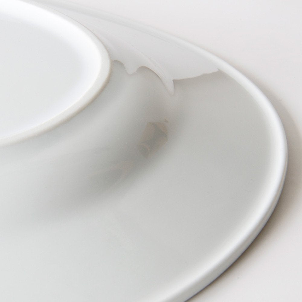A Di Alessi 14-1/4-Inch By 9-3/4-Inch Platebowlcup Ov.Serving Plate, White Porcelain
