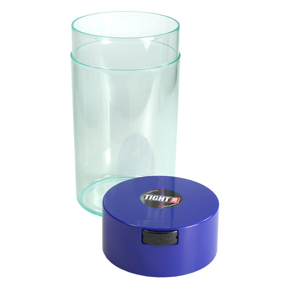 Tightvac 3 To 12 Oz Vacuum Sealed Storage Container, 1.3-Liter/1.1-Quart, Dark Blue Cap & Clear Body