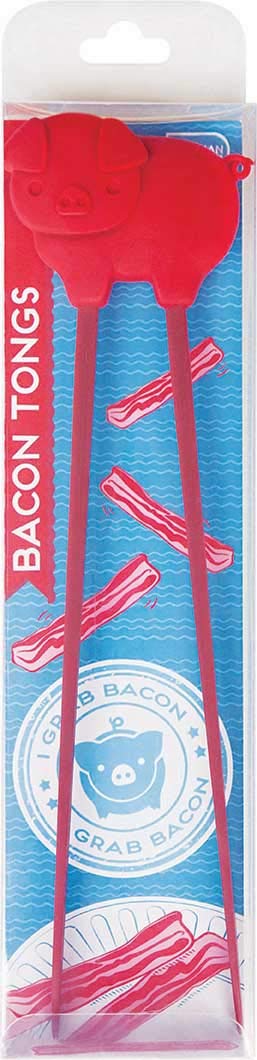 Talisman Designs Silicone Bacon Tongs | Heat Resistant Up To 400-Degrees | Turn & Serve Hot Bacon | Safe For Non-Stick Cookware,