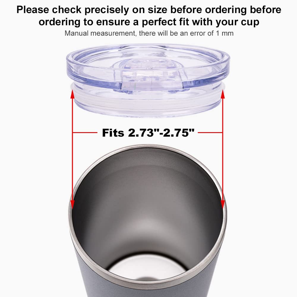 Skinny Tumbler Replacement Lid Fits For Skinny Tumbler 2.73-2.75 Inches In Diameter,2 Pack Splash Resistant Lids Sliding Covers,