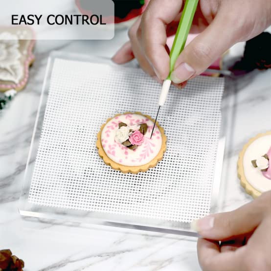 Kasmoire Cookie Decorating Turntable, Sugar Cake Cookie Decorating Supplies Kit-With Anti-Slip Silicone Mat,Turns Smoothly Easy
